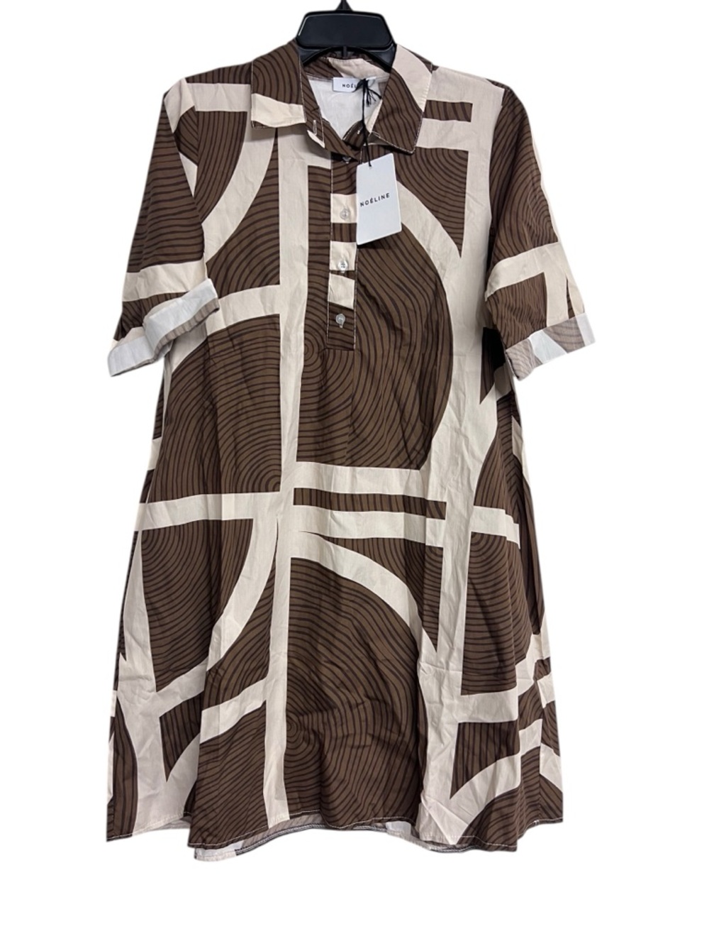 NWT Noeline Brown Tan Printed‎ Shirt Dress